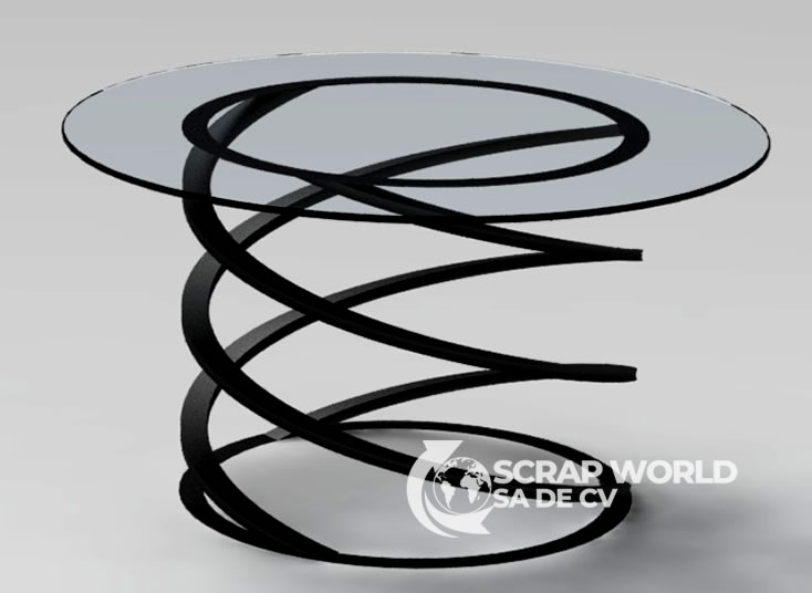 Mesa helix en acero
